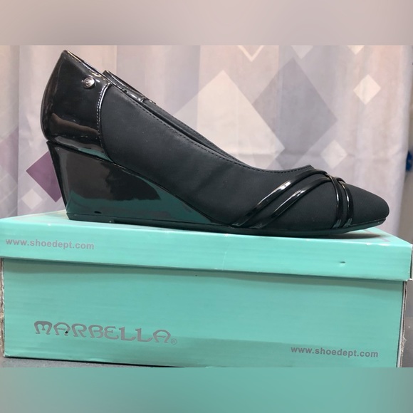 Marbella Julia oat wedges, black, 8.5 W - Picture 2 of 9